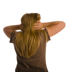 upset girl from behind