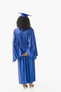 black woman graduating from behind