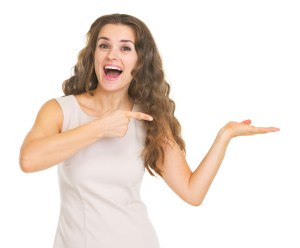 woman pointing