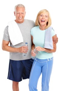 happy older man and woman