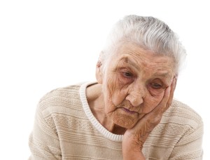 old woman upset