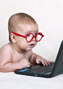 baby at computer